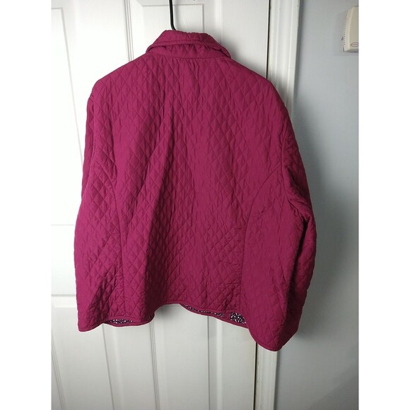 Tara Jones Women 22W Quilted Lined Lightweight Snap Close Jacket Casual Plum - Picture 11 of 11